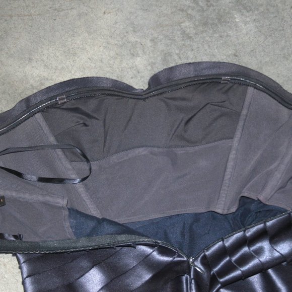 Charcoal Gown with Horizontal Strips with unfinished edges - Picture 9 of 10